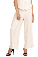 Load image into Gallery viewer, Beige Linen Wrap Women's Tailored Trousers