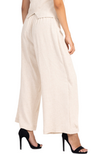 Load image into Gallery viewer, Beige Linen Wrap Women's Tailored Trousers