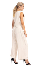 Load image into Gallery viewer, Sand Beige Linen Wrap Women's Tailored Trousers