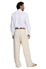 Load image into Gallery viewer, Beige Pinstriped Men's Tango Pants With Button Pocket Details