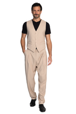 Load image into Gallery viewer, Beige Tango Pants With Four Pleats