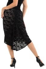 Load image into Gallery viewer, Black Floral Lace Fishtail Skirt