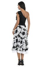 Load image into Gallery viewer, Floral Two-layer Satin Dance Skirt