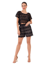 Load image into Gallery viewer, Black Lace Dance Shorts