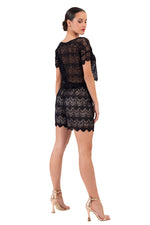 Load image into Gallery viewer, Black Lace Dance Shorts