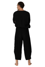 Load image into Gallery viewer, Black Linen Blend Balloon Pants