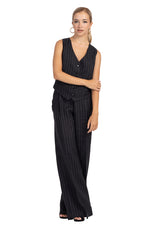 Load image into Gallery viewer, Black Pinstripe Women's Suit Vest