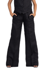 Load image into Gallery viewer, Black Pinstripe Women's Tailored Trousers