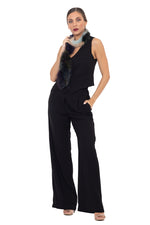 Load image into Gallery viewer, Black Wide Leg Women's Tailored Trousers