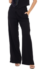 Load image into Gallery viewer, Black Wide Leg Women's Tailored Trousers