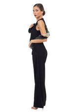 Load image into Gallery viewer, Black Wide Leg Women's Tailored Trousers