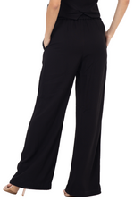 Load image into Gallery viewer, Black Wide Leg Women's Tailored Trousers