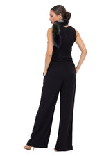 Load image into Gallery viewer, Black Wide Leg Women's Tailored Trousers