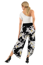 Load image into Gallery viewer, Black Floral Print Wrap Tango Pants