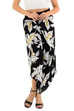 Load image into Gallery viewer, Black Floral Print Wrap Tango Pants