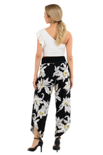 Load image into Gallery viewer, Black Floral Print Wrap Tango Pants