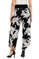 Load image into Gallery viewer, Black Floral Print Wrap Tango Pants