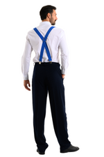 Load image into Gallery viewer, Blue Polka-Dot Men's Adjustable Suspenders