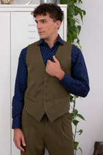 Load image into Gallery viewer, Blue Discreet Print Men's Cotton Shirt