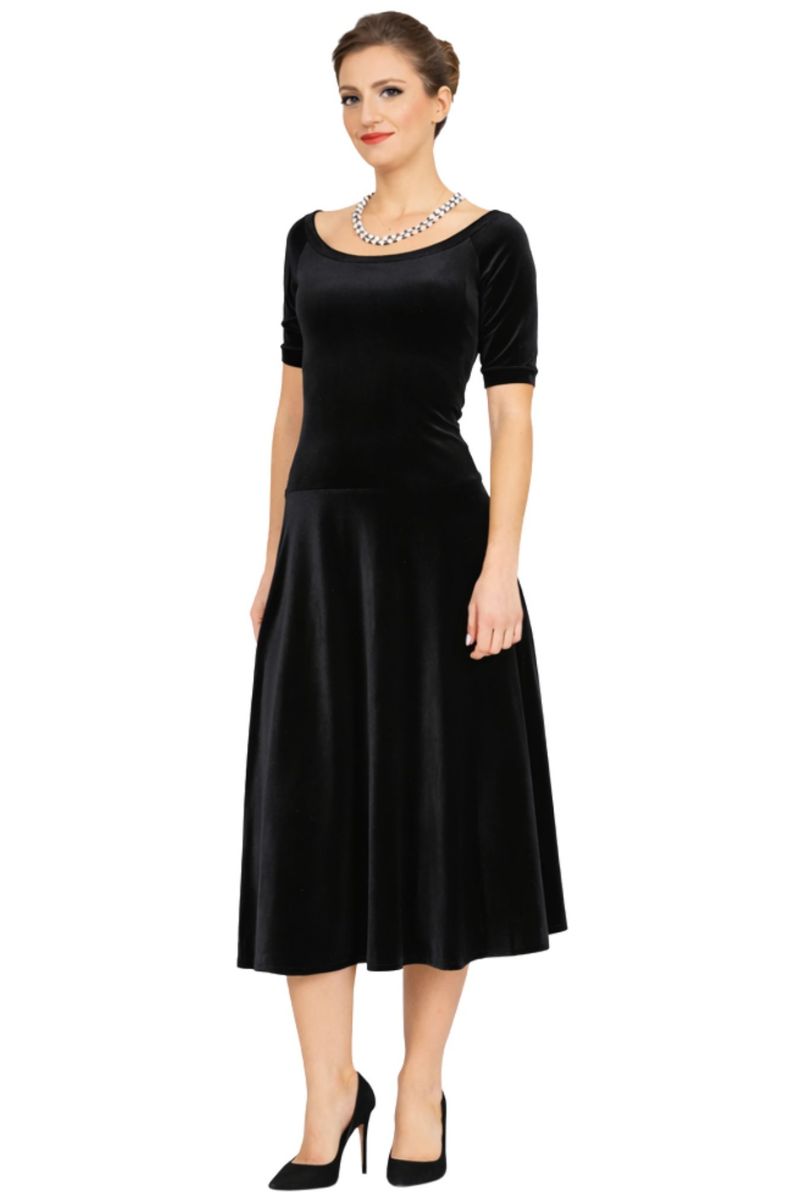 fit and flare velvet dress Curve Velvet Fit And Flare Midi Dress
