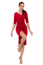 Load image into Gallery viewer, Bodycon Dance Dress With Front Ruffles And Gatherings