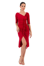 Load image into Gallery viewer, Bodycon Dance Dress With Front Ruffles And Gatherings