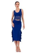 Load image into Gallery viewer, Bodycon Midi Dance Skirt With Side Ruffles