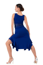 Load image into Gallery viewer, Bodycon Midi Dance Skirt With Side Ruffles