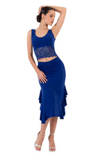 Load image into Gallery viewer, Bodycon Midi Dance Skirt With Side Ruffles