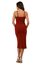 Load image into Gallery viewer, Bow Bust Midi Dress With Slit