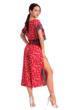 Load image into Gallery viewer, Bright Red Boho Print Wrap Cropped Culottes