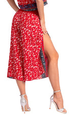 Load image into Gallery viewer, Bright Red Boho Print Wrap Cropped Culottes