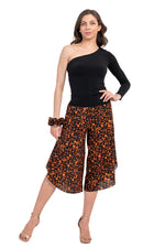 Load image into Gallery viewer, Bronze Orange Floral Print Tango Capri Pants