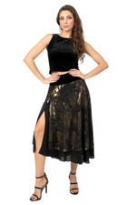 Load image into Gallery viewer, Bronze Two-layer Dance Skirt
