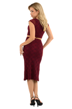 Load image into Gallery viewer, Burgundy Floral Lace Crop Top