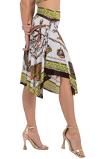 Load image into Gallery viewer, Chain Print Skirt With Side Draping
