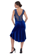 Load image into Gallery viewer, Charlotte Velvet Tango Dress With Lace Details
