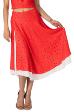 Load image into Gallery viewer, Red Confetti Two-layer Georgette Skirt