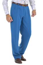 Load image into Gallery viewer, Crepe Petrol Blue Tango Pants With Two Pleats