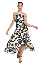 Load image into Gallery viewer, Daisy Print Crisscross Keyhole Tango Dress