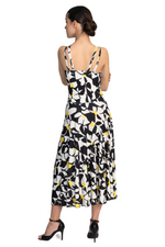 Load image into Gallery viewer, Daisy Print Crisscross Keyhole Tango Dress