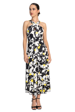 Load image into Gallery viewer, Daisy Print Crisscross Keyhole Tango Dress