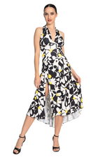 Load image into Gallery viewer, Daisy Print Halter Neck Tango Dress
