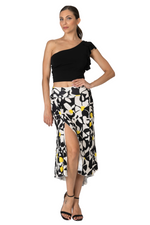 Load image into Gallery viewer, Daisy Print Midi Tango Skirt With Right Slit