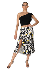 Load image into Gallery viewer, Daisy Print Midi Tango Skirt With Right Slit