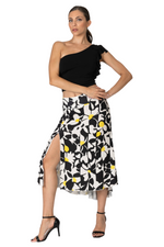 Load image into Gallery viewer, Daisy Print Midi Tango Skirt With Right Slit