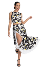 Load image into Gallery viewer, Daisy Print Side Gathered Crop Top