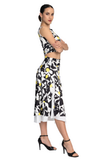 Load image into Gallery viewer, Daisy Print Side Gathered Crop Top