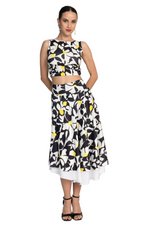 Load image into Gallery viewer, Daisy Print Side Gathered Crop Top