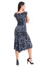 Load image into Gallery viewer, Damask Print Dance Dress With Front Gatherings